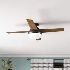 Best hunter flush mount ceiling fan: Hunter Fan 44 Dempsey Low Profile 4 Blade Flush Mount Ceiling Fan With Remote Control And Light Kit Included Reviews Wayfair