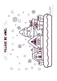 coloriage de noel le village dessin koala
