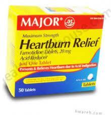 Major Heartburn Relief Maximum Strength Famotidine 20mg 50 Tablets