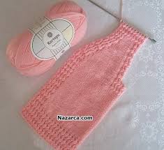 Tigla Ilmek Atilan Sisle Orulen Bebe Yelek Nazarca Com Baby Knitting Patterns Yelek Bebe