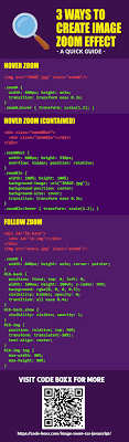How To Create Image Zoom With Pure Css Javascript In 2020 Web Development Programming Web Design Help Computer Science Programming
