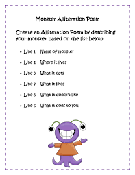 Monster Poem Alliteration Alliteration Poems Poems About School