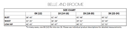 Size Chart Belle And Broome
