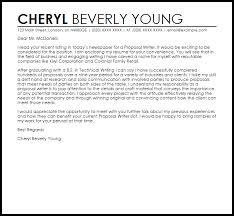 Proposal Writer Cover Letter Sample Cover Letter Templates Examples