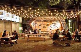 Strings Of Lights For Rooftop Deck Outdoor Restaurant Patio Outdoor Restaurant Design Outdoor Restaurant