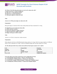 Comparison of plant cell and animal cell. Ncert Exemplar Class 8 Ncert Exemplar Science Solutions Chapter 8 Cell Structure And Functions