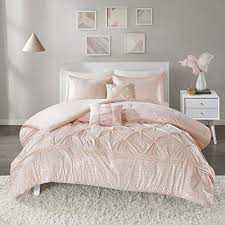 1 comforter and coordinating pintuck sham(s). 5 Piece Blush Pink Pintuck Pattern Comforter Full Queen Set Import It All