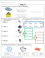 Students will be asked to color the spaces with in this worksheet, students write the long vowel in the word that matches the picture. Long O Worksheets