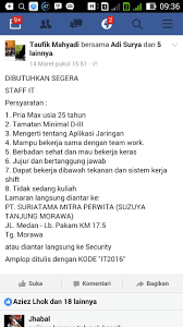 Check spelling or type a new query. Lowongan It Suzuya Lowongan Kerja Baganbatu Facebook