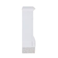 Modern electric fireplaces feature realistic flames that have been able to simulate the charm of robust crackling flames in amazing sourcing a quality electric fireplace can be difficult if not impossible. Southern Enterprises Jacksdale Faux Stone Electric Fireplace Tv Stand In White Fe9365
