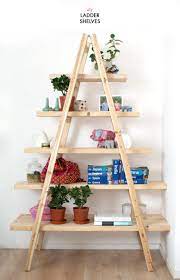 Wooden pallet shelves wood ladder wooden diy wood shelf nautical bathroom decor nautical home beach bathrooms weathered wood wood crafts. Diy Ladder Shelves Collective Gen