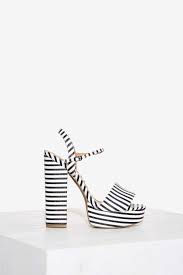 Black And White Striped Platform Heels Yacht Striped Platform Heels Platforms Casual High Heels Fantastic Shoes Latest Fashion Shoes