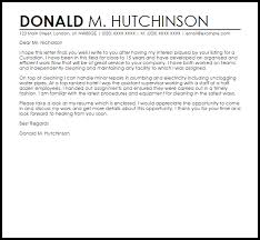 This is a very common and effective way to start out a cover letter. Custodian Cover Letter Sample Cover Letter Templates Examples