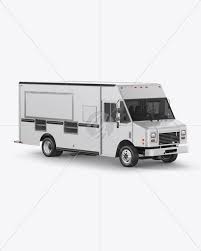 Food Truck Mockup Side View In Vehicle Mockups On Yellow Images Object Mockups Mockup Free Psd Psd Mockup Template Mockup