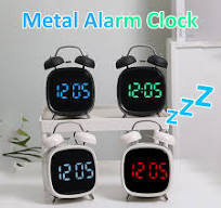 Multifunction Alarm Clock Metal Alarm Clock With Powerful Bell LED Screen  Plug-In Children's Clock for Heavy Sleepers Home Decor - AliExpress