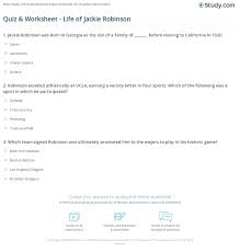 Whether you have a science buff or a harry potter fa. Quiz Worksheet Life Of Jackie Robinson Study Com