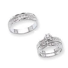 Diamond Wedding Trios Heart Shaped Diamond Jewelry Trio Ring