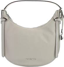 Michael Kors Cassie Hobo Crescent Leather Shoulder Handbag Pearl Grey Amazon Co Uk Shoes Bags