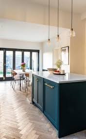 green kitchen island