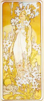The Flowers Lily By Alphonse Mucha Mucha Art Poster Art Alphonse Mucha Art