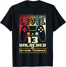Get your level 13 unlocked official teenager youth sweatshirt by iconshop on our alternative to the everyday youth sweatshirt. Buy 13th Birthday Gift Boys Level 13 Unlocked Official Teenager T Shirt Online In Vietnam B08zprqgry