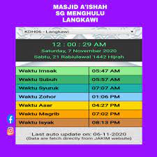 Maybe you would like to learn more about one of these? Waktu Solat Masjid A Ishah Sungai Menghulu Langkawi Facebook