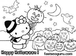 Printable Hello Kitty Halloween With Pumpkins Coloring Page Printable Coloring Pages F Hello Kitty Coloring Hello Kitty Colouring Pages Hello Kitty Halloween