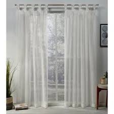 Mirfield Braided Solid Color Sheer Tab Top Curtain Panels Set Of 2 White Paneling Home Curtains Curtains