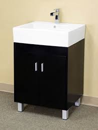 Double sink bathroom vanity cabinets are often mounted one above the other with space left for towels (and bottle traps) between. Narrow Bathroom Vanities With 8 18 Inches Of Depth