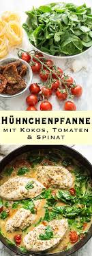 Wurzige Huhnchenpfanne Mit Kokos Und Spinat Rezept Elle Republic Rezept Rezepte Spinat Rezepte Gerichte Mit Hahnchen