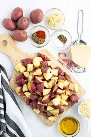 It's delicious with both baby red or white potatoes, and if you can't find those, use larger potatoes cut in quarters. Garlic Parmesan Roasted Red Potatoes With Video Bread Booze Bacon