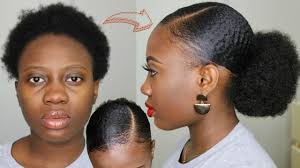 The sides and back of the hair are usually cut shorter than the middle, which allows you to shape the hair the way you desire. 4c Natural Hair Doesn T Slick Down Look At What She Did Slick Down Short 4c Natural Hair Tutorial Youtube