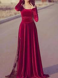 Red Velet One Shoulder Plian Maix Dress Velvet Dress Designs Velvet Evening Dress Afghan Dresses