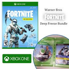 You want the one titled 'fortnite: Clearance Depot New Warner Bros Fortnite Deep Freeze Bundle Xbox One Code Only