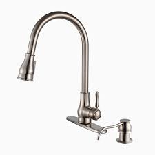 Brixton Brass Kitchen Sink Faucet Brushed Nickel Single Hole Single Handle Lever Traditional My faucet system is attached through the granite not to the sink though. brixton single handle pull down sprayer kitchen sink faucet with soap dispenser brushed nickel