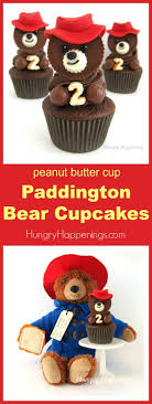 Paddington Bear Cupcakes With Peanut Butter Cups Bears Candy Hats Recipe Bear Cupcakes How Sweet Eats Peanut Butter Cups