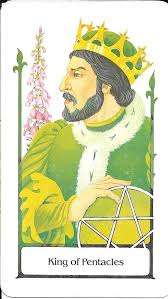 The king of pentacles meaning in a tarot reading is that he succeeds in whatever he sets out to do; The Tarot Of Eli The Tarot Of The Old Path King Of Pentacles The Thoth Knight Of Disks Old Path Tarot Tarot Comparison Thoth Tarot