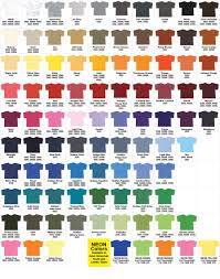 Gildan Tee Shirt Color Chart Www Bedowntowndaytona Com