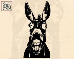 Donkey Svg Files For Cricut Clipart Farm Animal Funny Face Etsy Animal Clipart Farm Animals Donkey Images