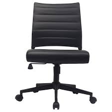 Latitude Run Modern Ergonomic Executive Mid Back Pu Leather No Arms Tilt Height Adjustable Wheels Cushion Lumbar Support Swivel Office Chair All Black Reviews Wayfair Ca