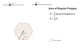 Regular polygon is a shape with the 3 or more sides. Area Of A Regular Polygon Geogebra
