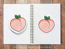 Handprint Peach Spanking Sticker Kindle Sticker Book - Etsy Finland