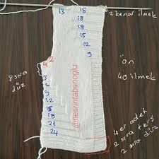 Hirka On Beden Hirkanin Yakasi On Bolumdeki 18 Ters Ilmekler Arka Bolumdeki 34 Ters Ilmekler Diger On Bolumdeki 18 Ters Ilmek Baby Knitting Patterns Hirka Orgu
