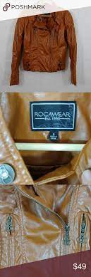 Rocawear Faux Leather Jacket Bling Studs Size S Lightweight Jacket Womens Faux Leather Jackets Rocawear