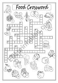 Face, nose, feet, hand, mouth and more. Food Crossword Puzzle Esl Worksheet By Xyz5