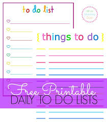 colorful printable daily checklist for keeping up with stuff