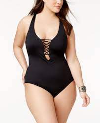 Becca Etc Plus Size Victoria Strappy One Piece Swimsuit Macys Com Plus Size Plus Size Swimwear Plus Size Bikini