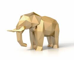 Low Poly Elephant 3d Model Low Poly Max Obj 3ds Fbx 1 Geometric Elephant Low Poly Art Polygon Art