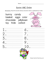 They are most suitable for a kindergarten class, but older preschoolers or even first graders will benefit from tracing their letters. Easter Hunt Abc Order Worksheet Have Fun Teaching