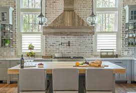 Faux brick backsplash backsplash for white cabinets copper backsplash beadboard backsplash herringbone backsplash kitchen backsplash backsplash ideas backsplash wallpaper grey countertops. Reclaimed Wood Kitchen Hood Design Ideas